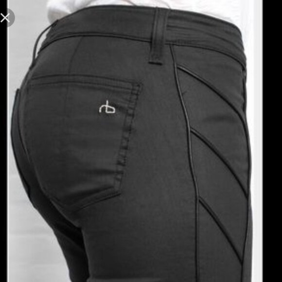 Rag & Bone leather trim skinny jeans Size27 - Picture 13 of 16